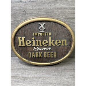 Imported  Heineken Special Dark Beer - Bar Sign Faux Wood - c.1983